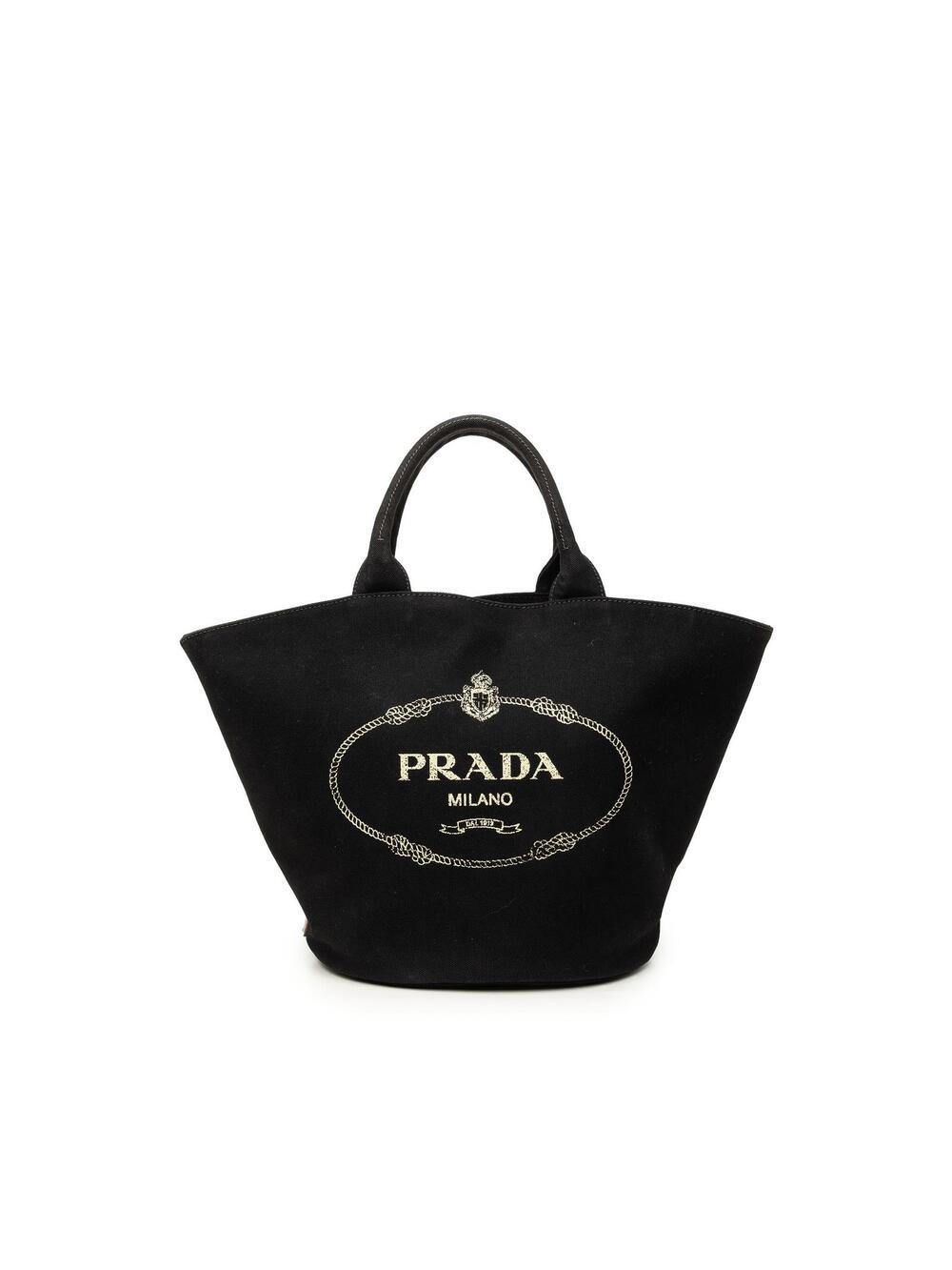 Prada Canvas Canapa Logo Tote Pre-Loved #365203P71B
